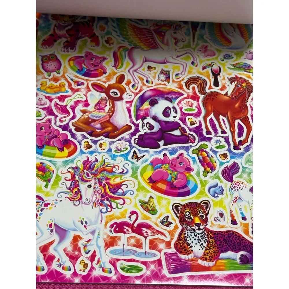 Lisa Frank Pocket Folder Dogs Dolphins Tikanni Art Storage Case Trifold Binder